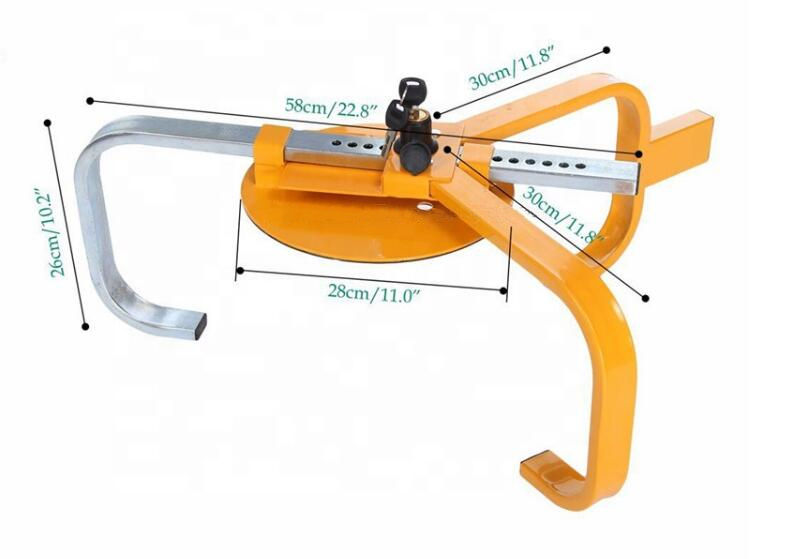 YH1581 Security Car Wheel Clamp Lock - CM Brand - Anti-Theft Steering Wheel Tire Lock