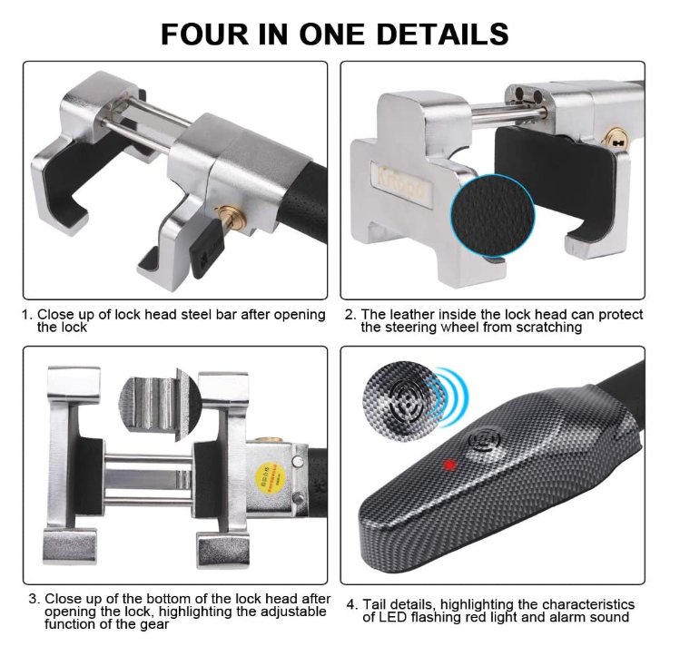 Bestune T90 Accessories - Universal Steering Wheel Lock Anti-Theft Device